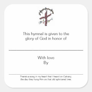 Hymnal Plates In Honour of Square Sticker
