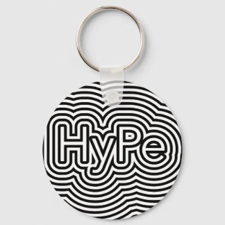 Hype optical illusion op art minimal white lines keychain
