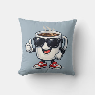 Hyped Up Coffee Cup Throw Pillow