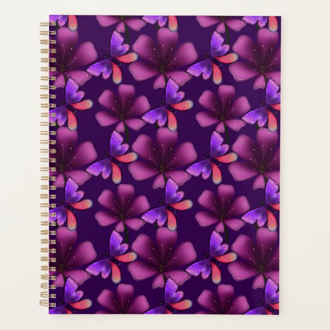 Hyper-Bloom Papillon Violet : Floral foncé (Devant)