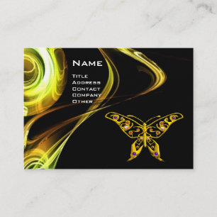 HYPER BUTTERFLY- bright brown black yellow white Business Card