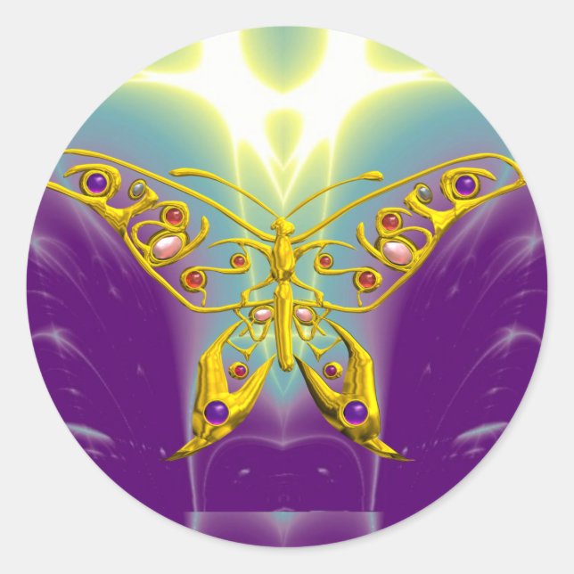 HYPER BUTTERFLY CLASSIC ROUND STICKER (Front)