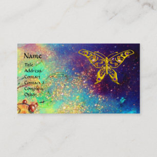 HYPER BUTTERFLY IN GOLD SPARKLES BUSINESS CARD