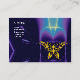 HYPER BUTTERFLY / LIGHT WAVES,Aqua Blue,Purple Business Card