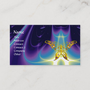 HYPER BUTTERFLY / LIGHT WAVES,Aqua Blue,Purple Business Card
