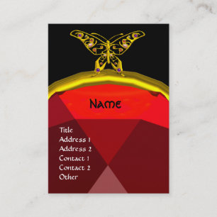 HYPER BUTTERFLY RUBY MONOGRAM black red yellow Business Card