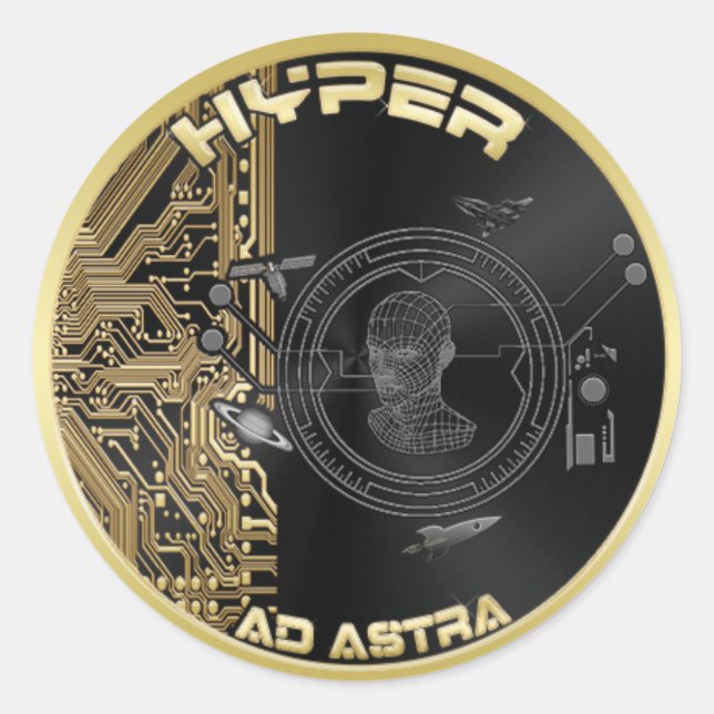 Hyper Coin Stickers - Sheet of (6)3" or (20)1.5" (Front)