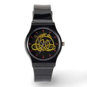 HYPER DRAGON,GOLD CELTIC KNOTS AND GEMSTONES Black Watch