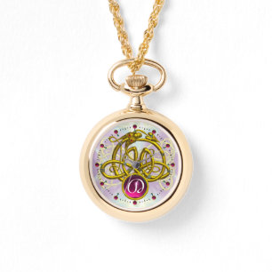 HYPER DRAGON / GOLD CELTIC KNOTS GEMSTONE MONOGRAM WATCH