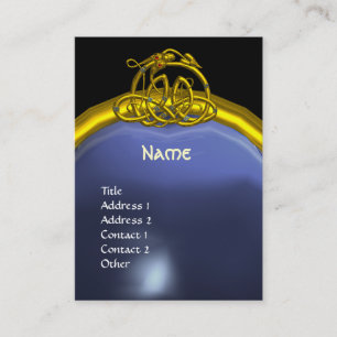 HYPER DRAGON TOPAZ MONOGRAM blue blackyellow Business Card