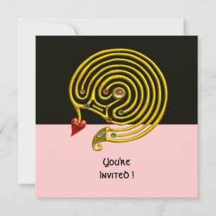 HYPER LABYRINTH , black and pink Invitation