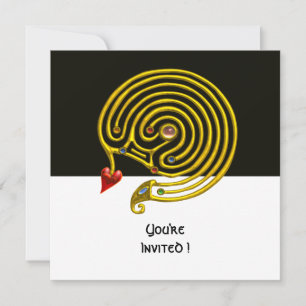 HYPER LABYRINTH , black and white Invitation