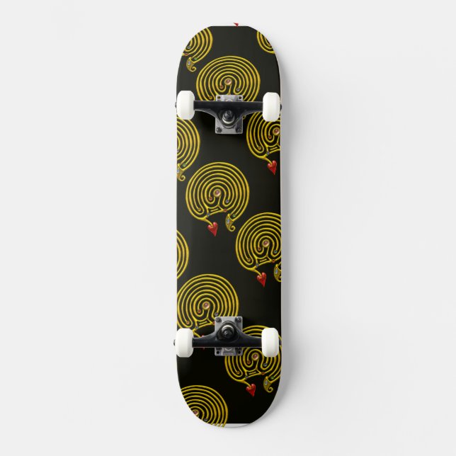 HYPER LABYRINTH, black Skateboard (Front)