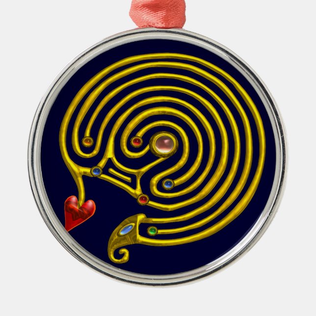HYPER LABYRINTH blue Metal Ornament (Front)