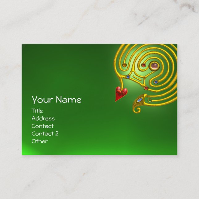 HYPER LABYRINTH EMERALD ,red yellow green Business Card (Front)