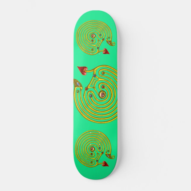 HYPER LABYRINTH, green Skateboard (Front)