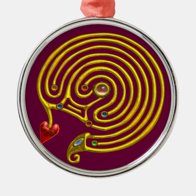 HYPER LABYRINTH purple Metal Ornament (Front)