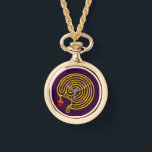 HYPER LABYRINTH, Purple Watch<br><div class="desc">Elegant, cool, artistic and unique design of a golden medieval labyrinth with shiny gem stones, bling.Very accurated jewel design,  modelling and rendering  by Bulgan Lumini (c).Part from series Hyper Talismans.</div>