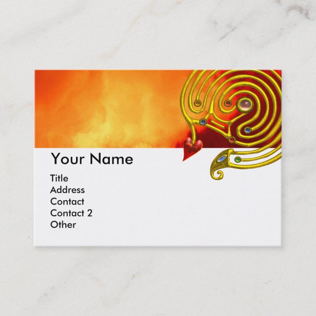 HYPER LABYRINTH ,red yellow clouds Business Card (Front)