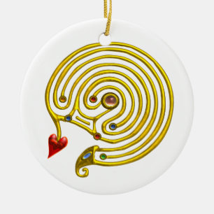 HYPER LABYRINTH white Ceramic Ornament