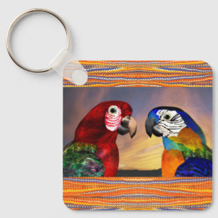 HYPER PARROTS /RED AND BLUE ARA KEYCHAIN