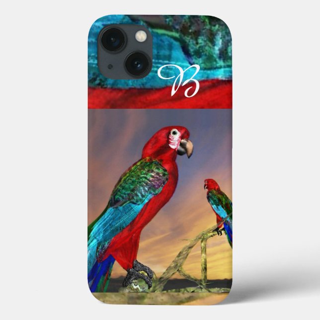 HYPER PARROTS / RED ARA MONOGRAM Case-Mate iPhone CASE (Back)