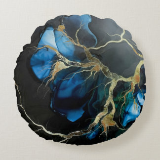 Hyper-Realistic Alcohol Ink Dreamscape Round Pillow