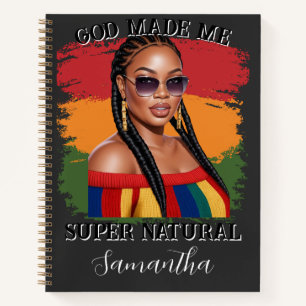 Hyper realistic curvy black  woman, black history  notebook