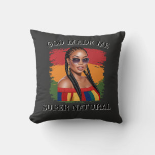 Hyper realistic curvy black  woman, black history  throw pillow