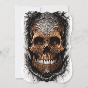 Hyper Realistic Fantasy Skull in Flames Card