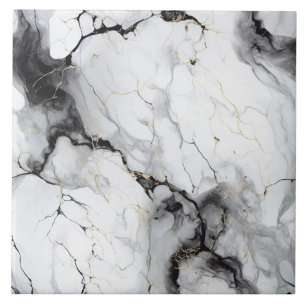Hyper-Realistic Marble effect with Gold & Black Tile