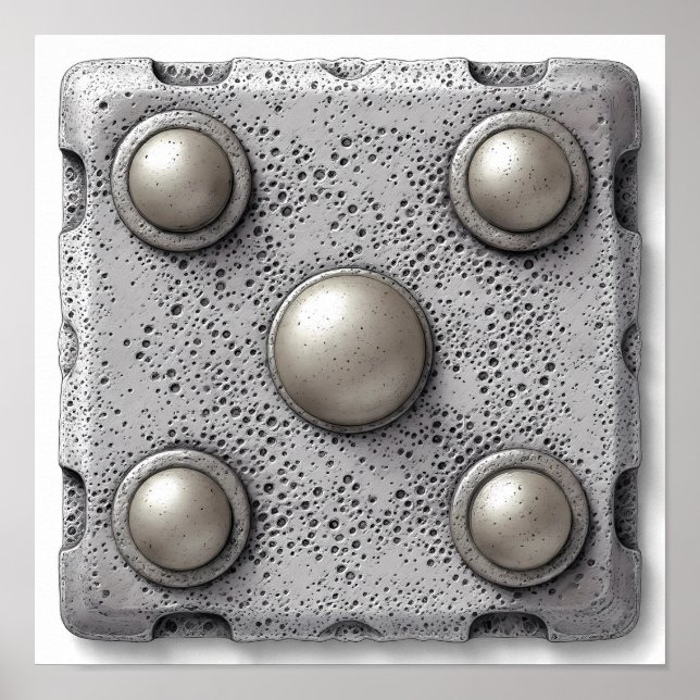 Hyper-Realistic Pitted Cast Iron Texture Template Poster (Front)