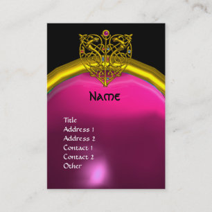 HYPER VALENTINE AMETHYST MONOGRAM  yellow pink Business Card