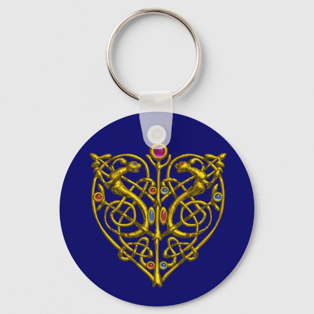 HYPER VALENTINE/ GOLD CELTIC KNOT HEART KEYCHAIN (Front)