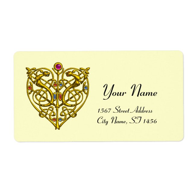 HYPER VALENTINE,GOLD CELTIC KNOTS HEART Cream (Front)