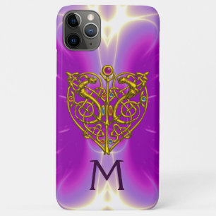 HYPER VALENTINE HEART MONOGRAM Pink Fuchsia Purple iPhone 11 Pro Max Case