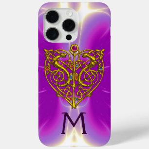 HYPER VALENTINE HEART MONOGRAM Pink Fuchsia Purple iPhone 15 Pro Max Case
