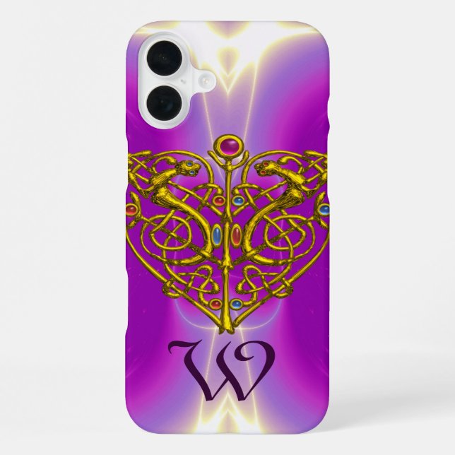 HYPER VALENTINE MONOGRAM  Pink Fuchsia Purple iPhone Case (Back)