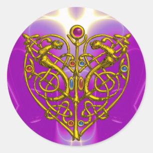 HYPER VALENTINE   Pink Fuchsia Purple Classic Round Sticker