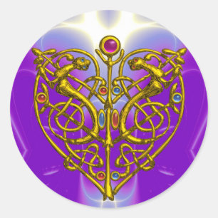 HYPER VALENTINE   Pink Fuchsia Purple Classic Round Sticker