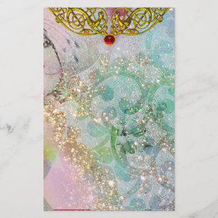 HYPER VALENTINE / RUBY GOLD CELTIC HEART, Blue Stationery