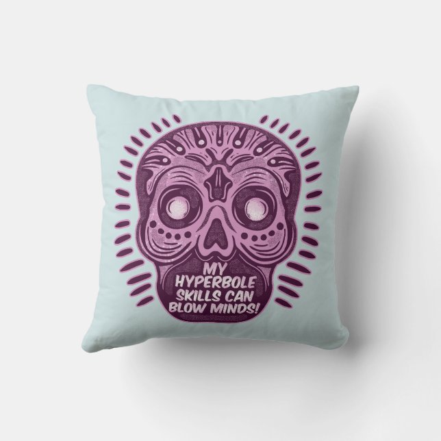 Hyperbole Funny ENGLISH LANGUAGE Throw Pillow (Back)