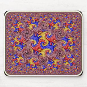 Hyperbolic Dinosaur Tessellation Mouse Pad