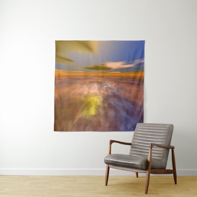 HYPERION WORLD, ALIEN SEASCAPE SKY ,CLOUDS Sci-Fi Tapestry (In Situ (Horizontal))