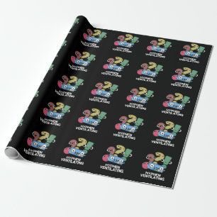 Hyphen Ventilating Funny Punctuation Pun Dark BG Wrapping Paper