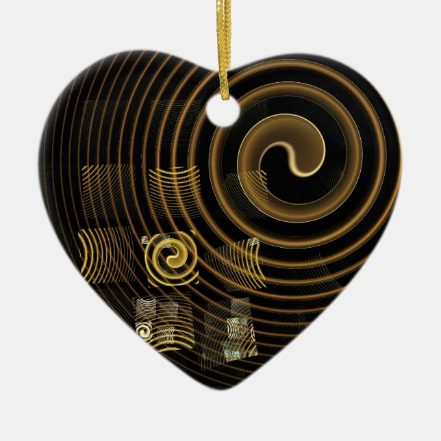 Hypnosis Abstract Art Heart Ornament (Front)