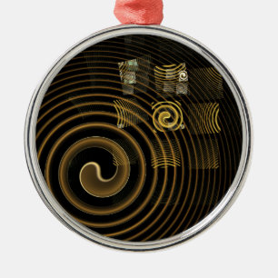 Hypnosis Abstract Art Round Metal Ornament