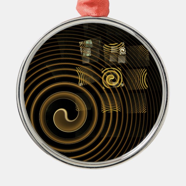 Hypnosis Abstract Art Round Metal Ornament (Front)