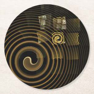 Hypnosis Abstract Art Round Paper Coaster