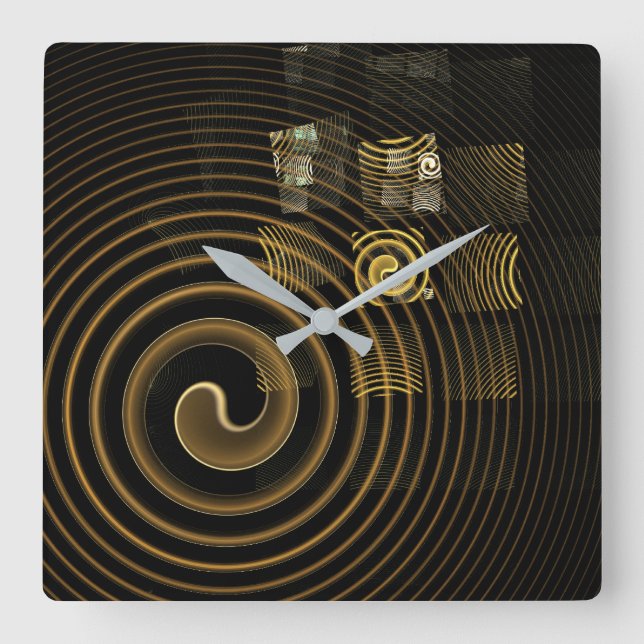Hypnosis Abstract Art Square Wall Clock (Front)